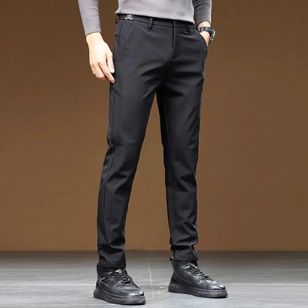 LuxStil Herren Frühling Herbst Geschäft Freizeit Elastische Gerade Hosen