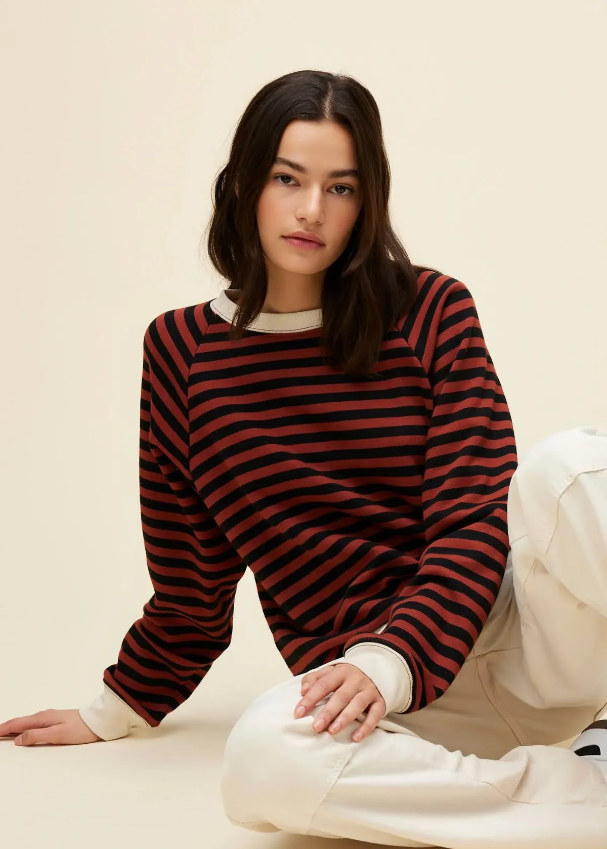Mahogany & Black Stripe Sweatshirt