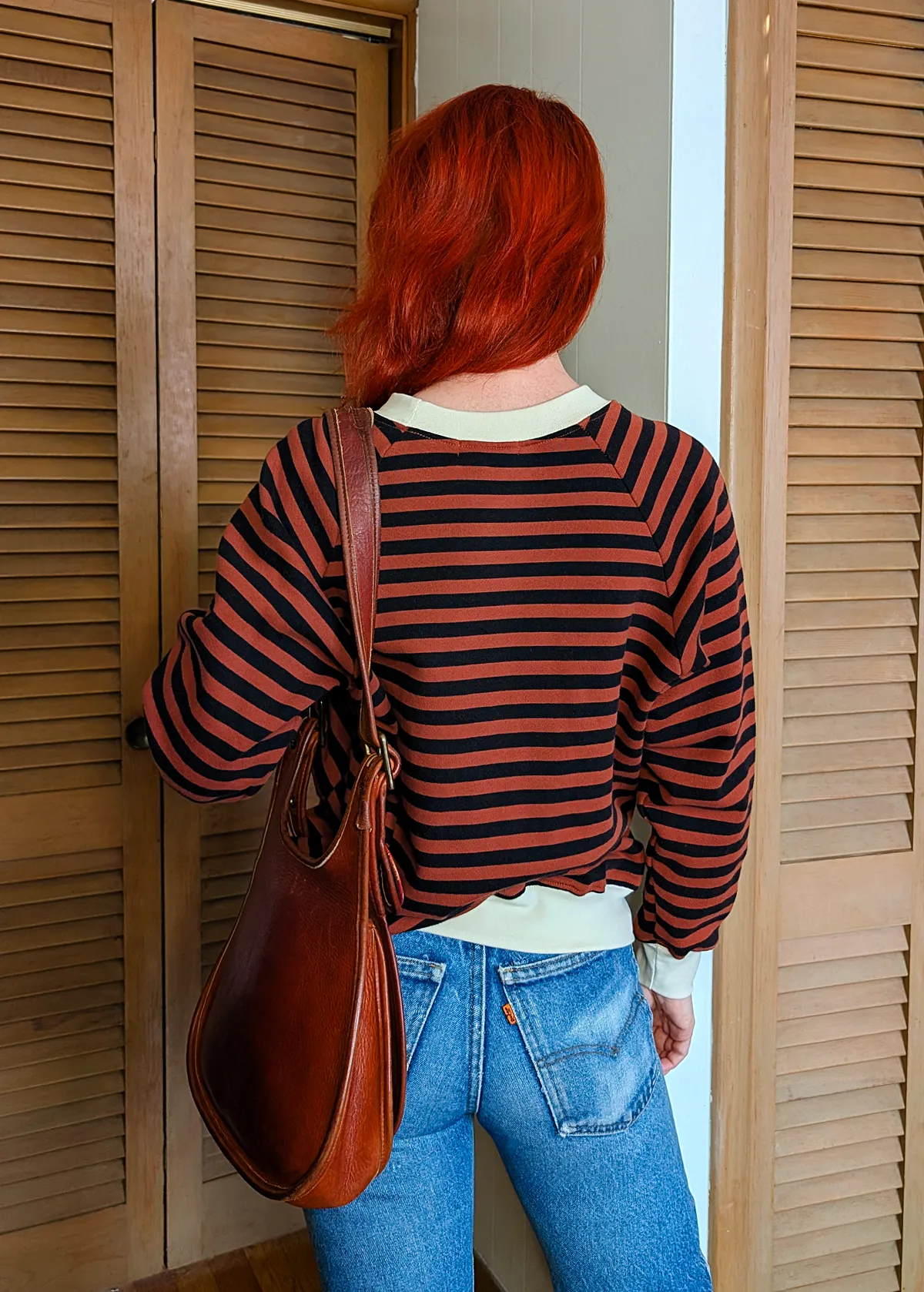 Mahogany & Black Stripe Sweatshirt