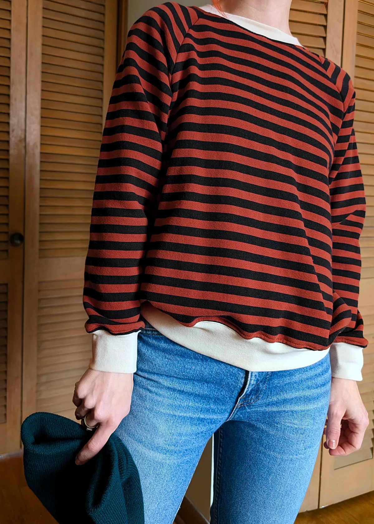 Mahogany & Black Stripe Sweatshirt