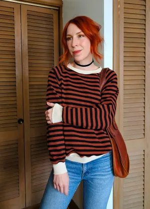 Mahogany & Black Stripe Sweatshirt