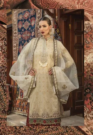 Maria B. Summer Cotton-Lawn Collection- Beige Color Shirt with Embroidery