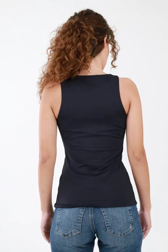 Maria Muscle Tank Top - Black
