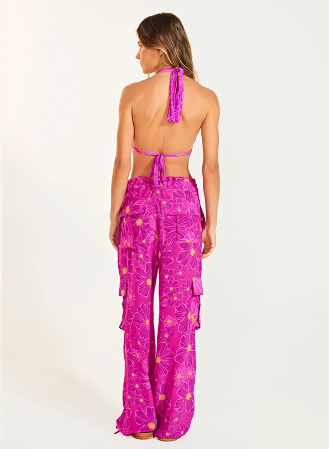 Marina Floral Pink Cargo Pants