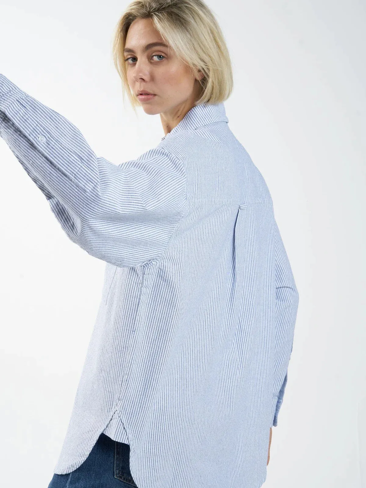 Maxwell Oversized Shirt Blue/Stripe