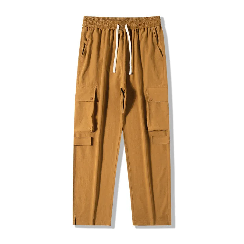 Men Cargo Pants Retro Classic Men's Loose Spring Boys Multi-Pocket Fashion Brand American Sports Casual Pants