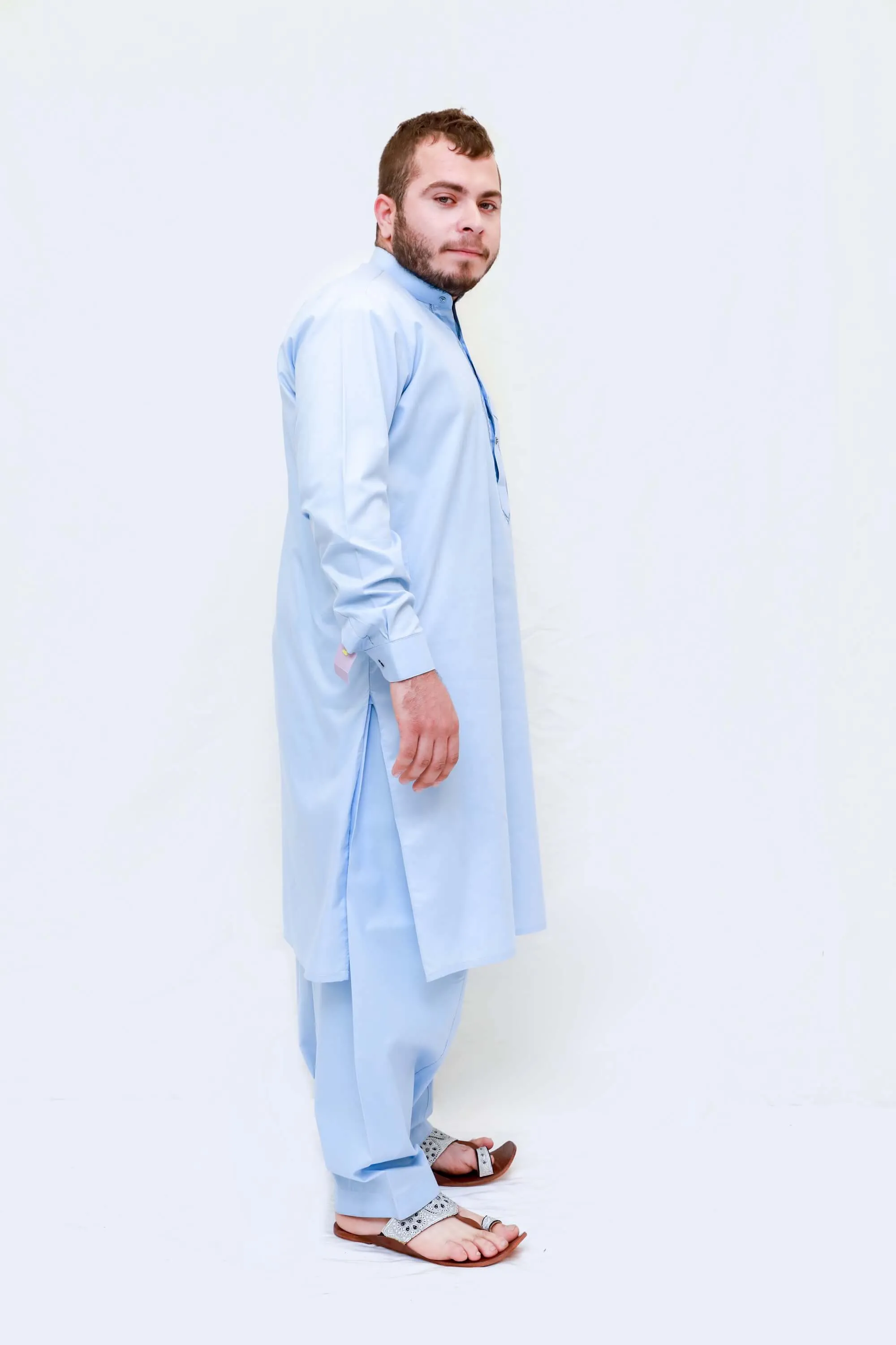Men Cotton Embroidery Color Suit Salwar Kameez