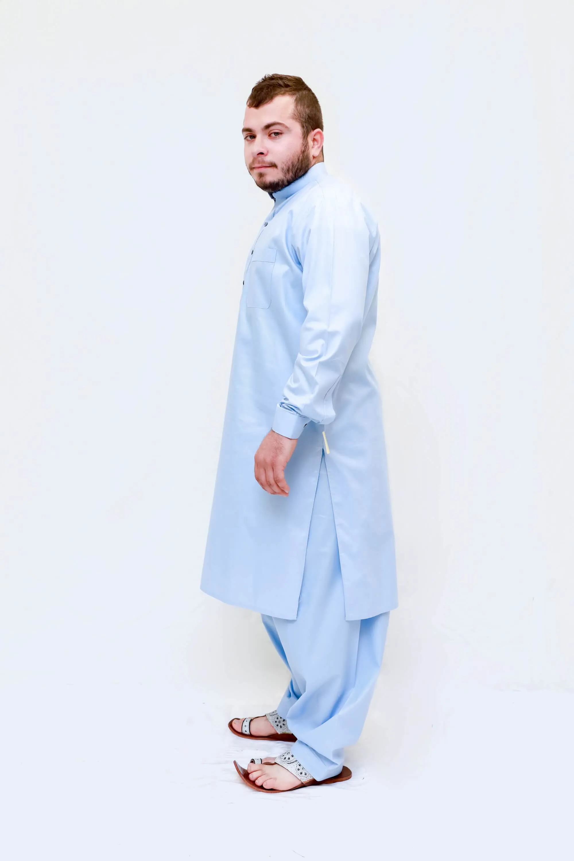 Men Cotton Embroidery Color Suit Salwar Kameez
