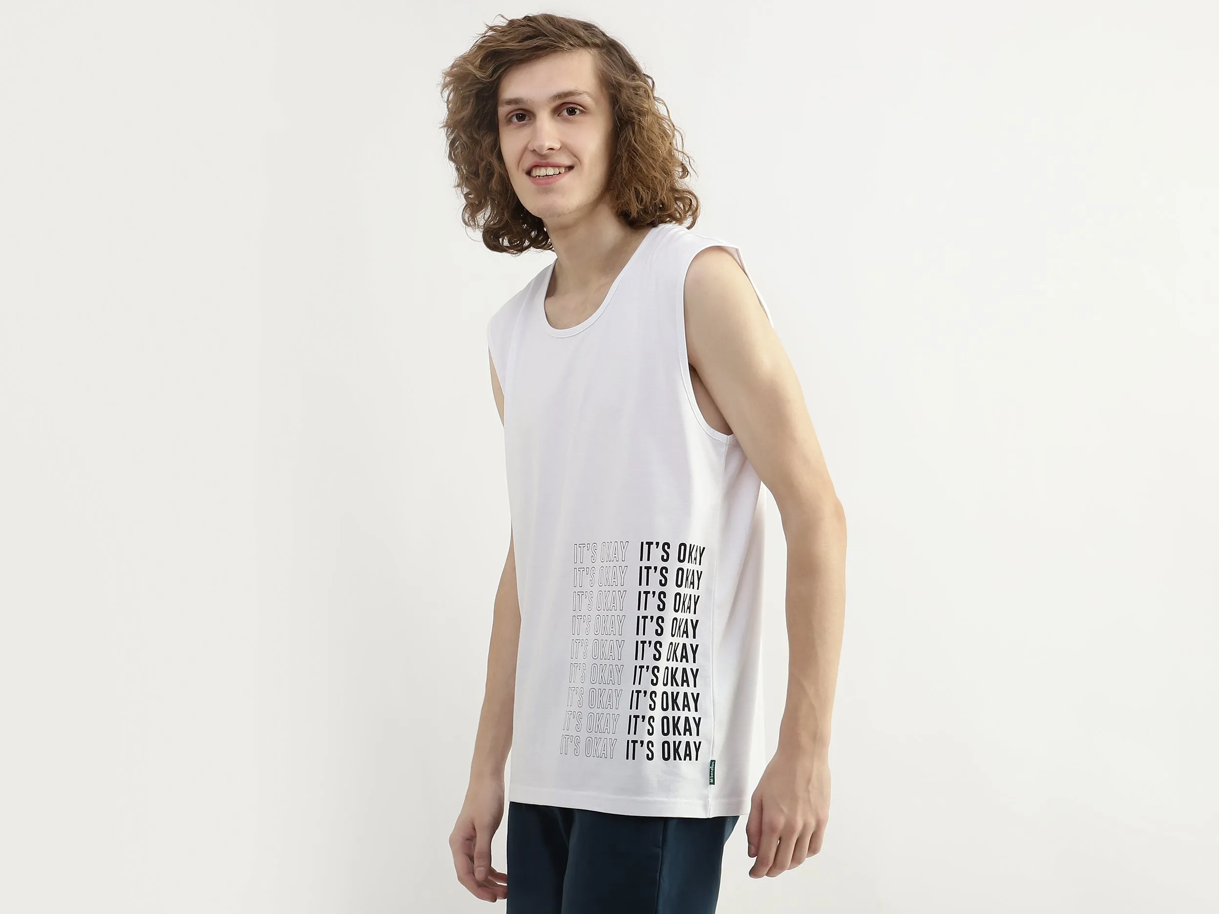 Men Printed Round Neck Tank