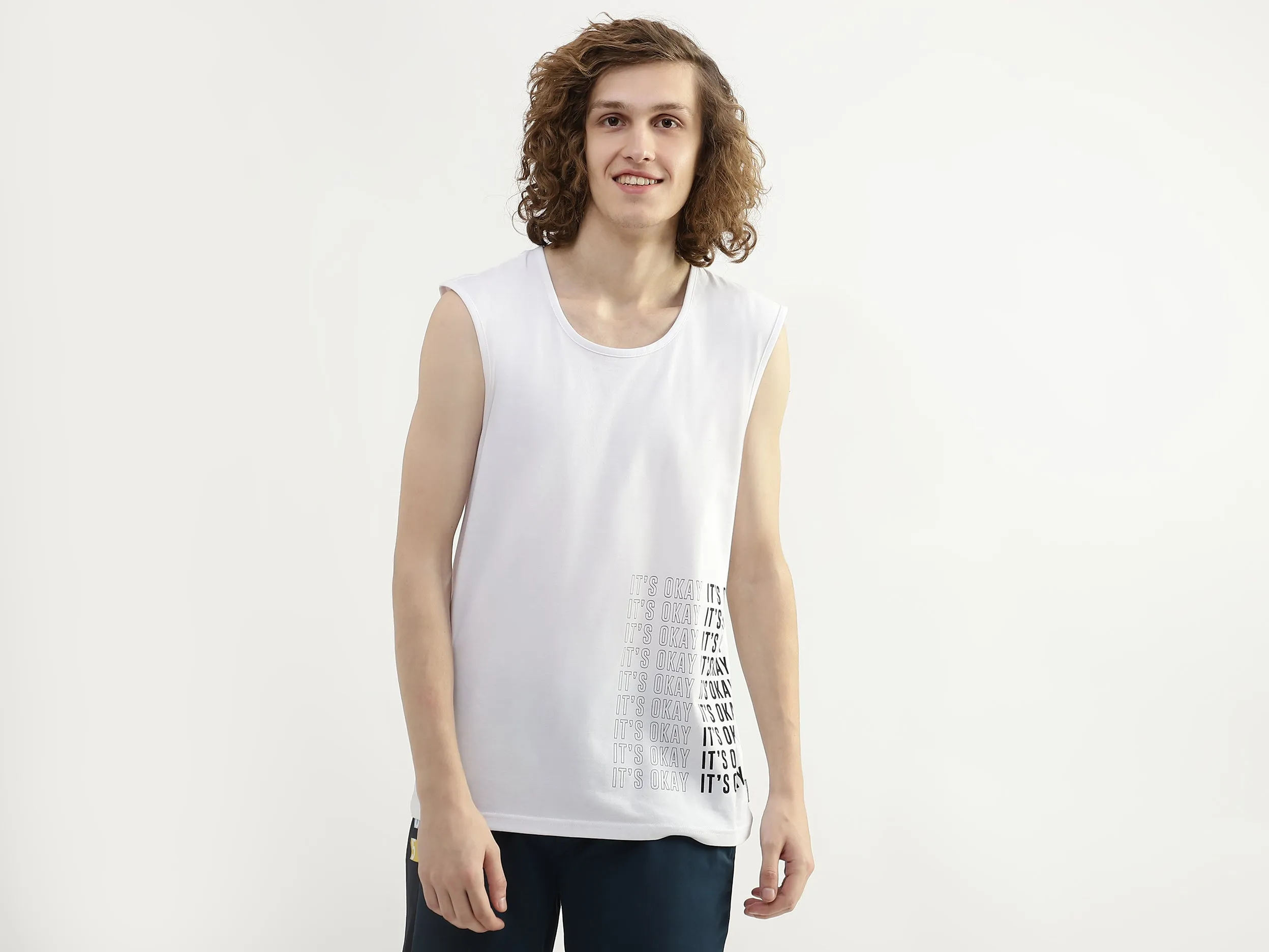 Men Printed Round Neck Tank