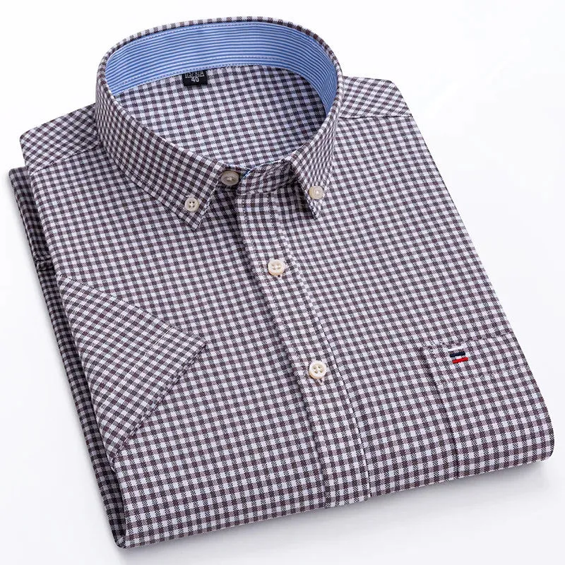 Men's 100% Cotton Short Sleeve Oxford Shirt