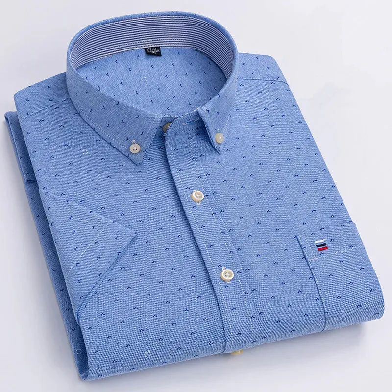 Men's 100% Cotton Short Sleeve Oxford Shirt
