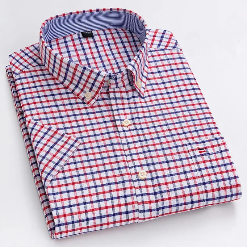 Men's 100% Cotton Short Sleeve Oxford Shirt
