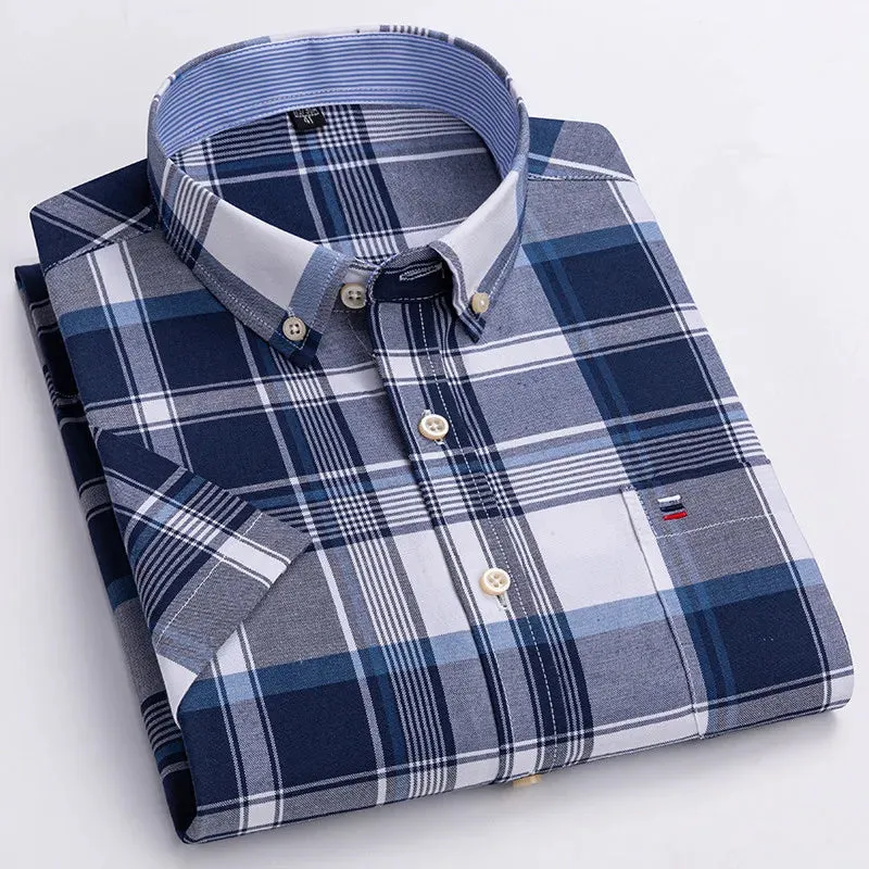 Men's 100% Cotton Short Sleeve Oxford Shirt