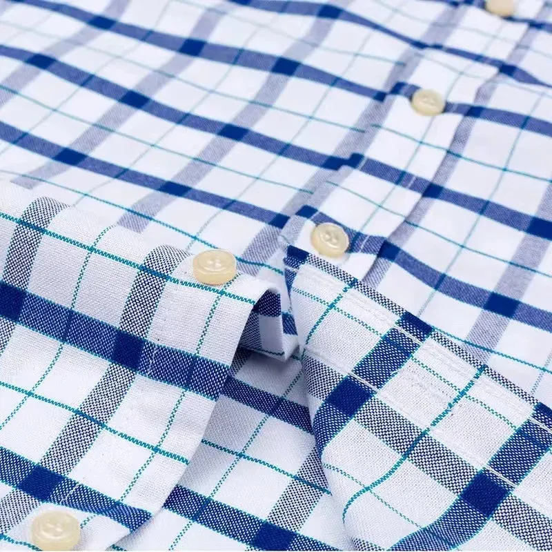Men's 100% Cotton Short Sleeve Oxford Shirt