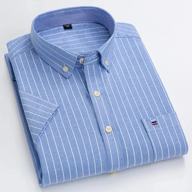 Men's 100% Cotton Short Sleeve Oxford Shirt
