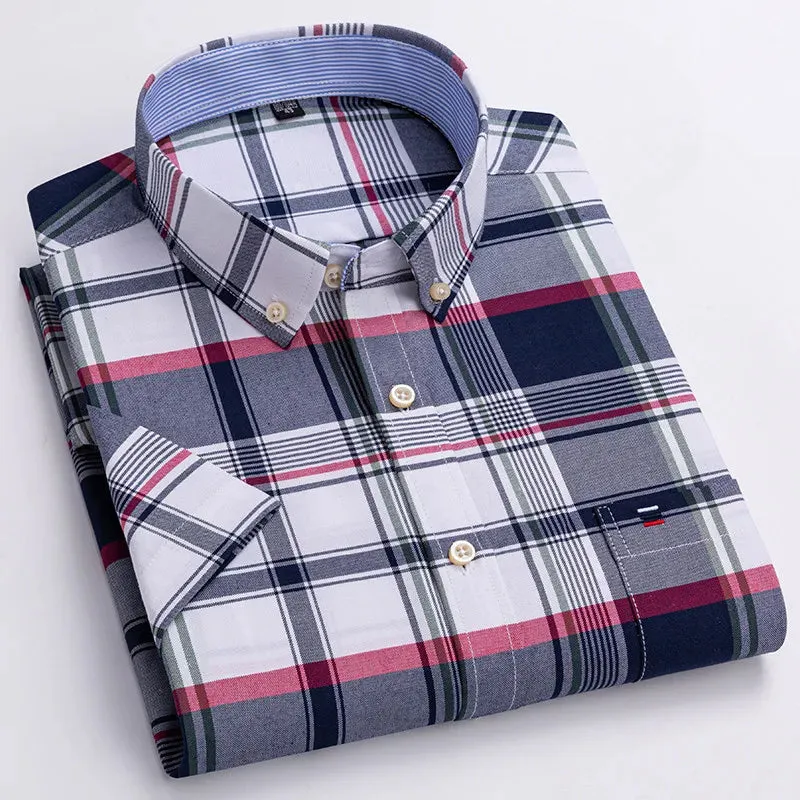 Men's 100% Cotton Short Sleeve Oxford Shirt