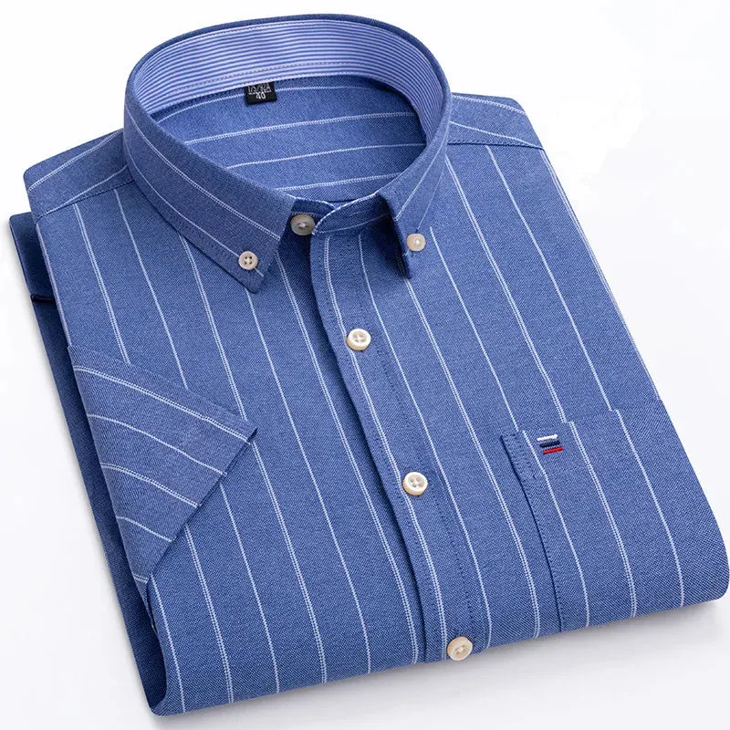 Men's 100% Cotton Short Sleeve Oxford Shirt