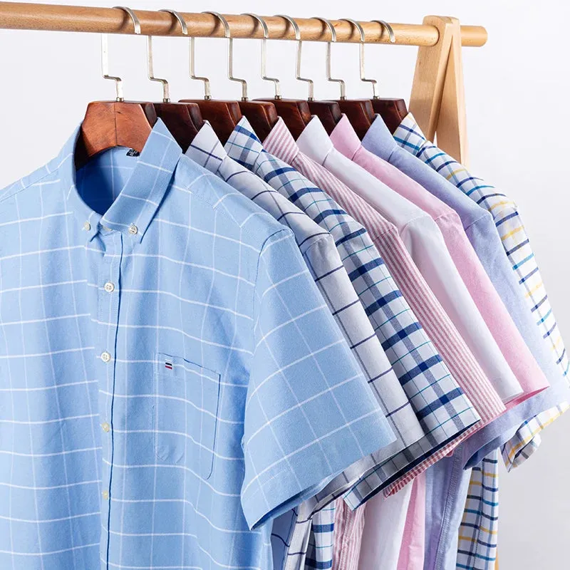 Men's 100% Cotton Short Sleeve Oxford Shirt