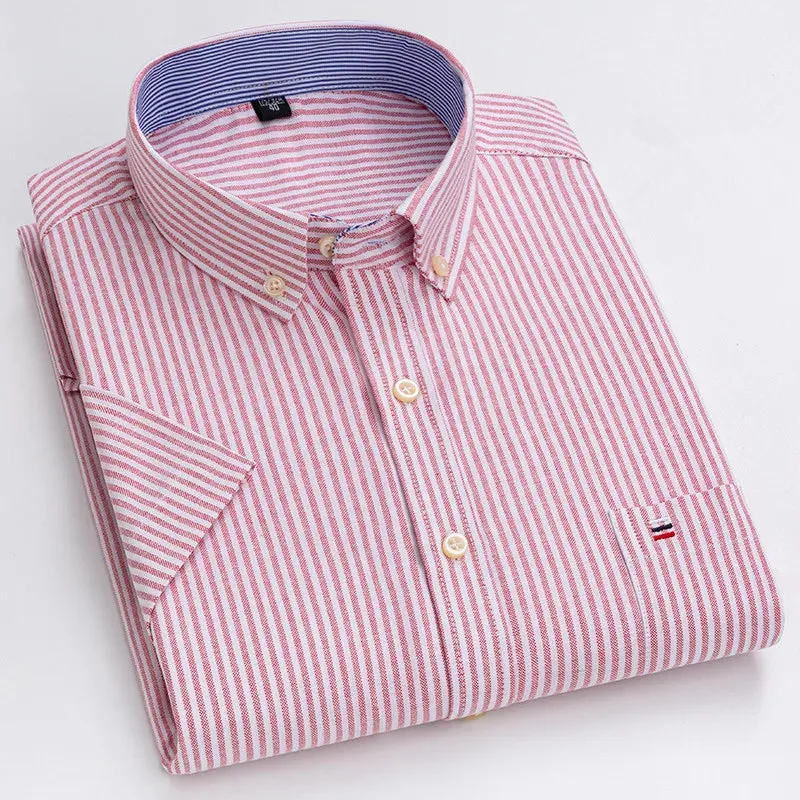 Men's 100% Cotton Short Sleeve Oxford Shirt