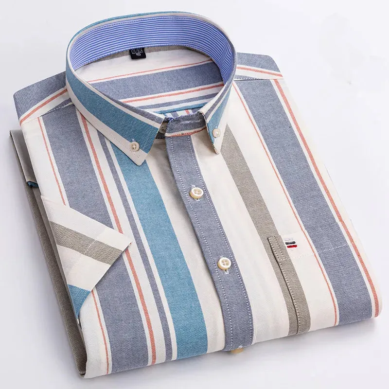 Men's 100% Cotton Short Sleeve Oxford Shirt