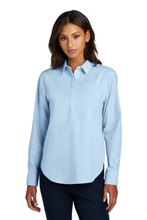 Mercer Mettle Women's Long Sleeve Modern Oxford Shirt MM2003 Light Blue