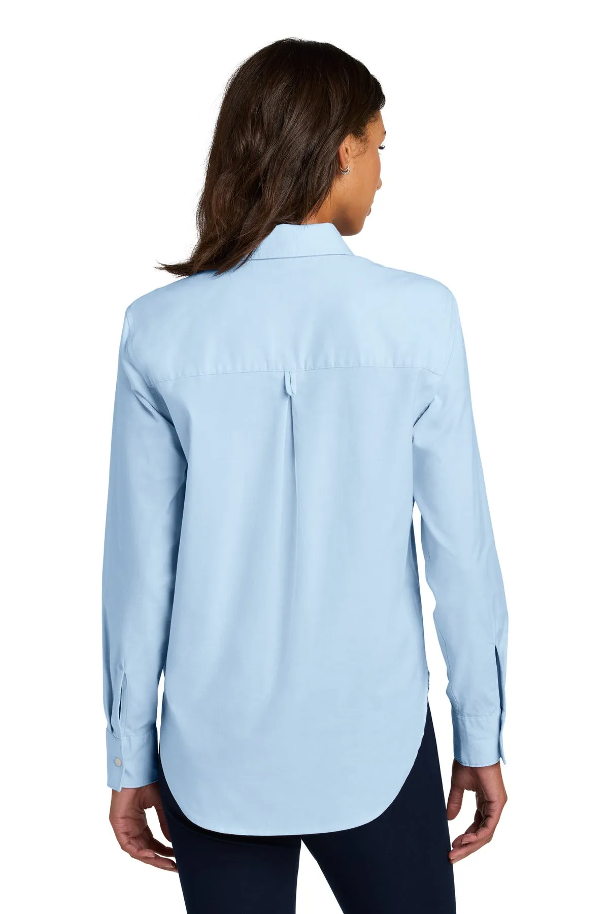 Mercer Mettle Women's Long Sleeve Modern Oxford Shirt MM2003 Light Blue