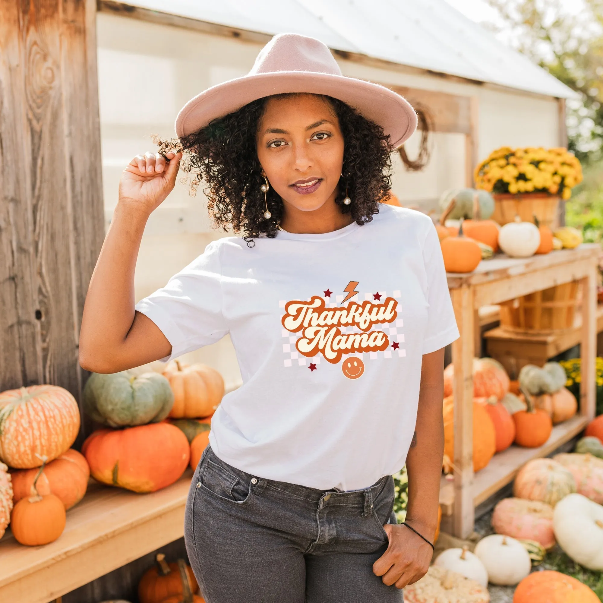 Merry Mama Checkered | Short Sleeve Crew Neck