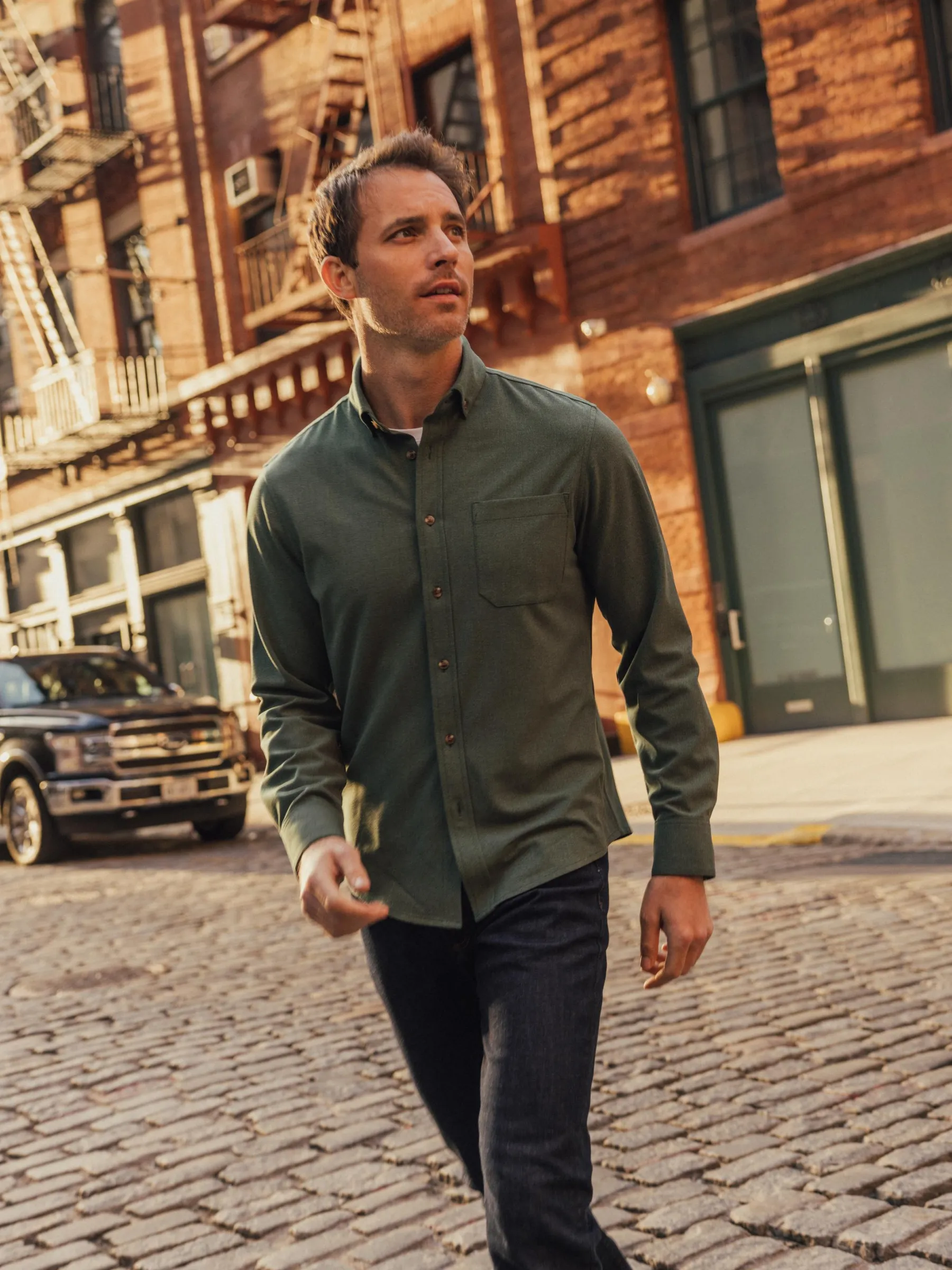 Mizzen   Main City Flannel - Spruce Heather