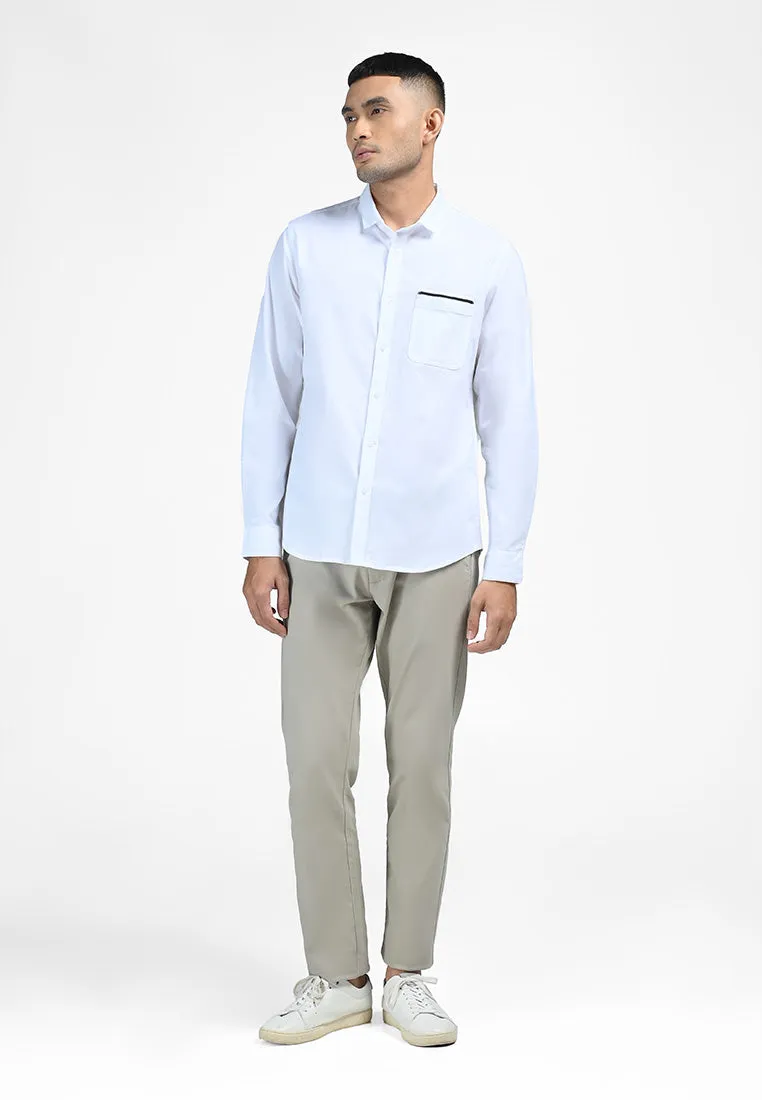 MOC Kemeja Lengan Panjang MANNOR-WHITE