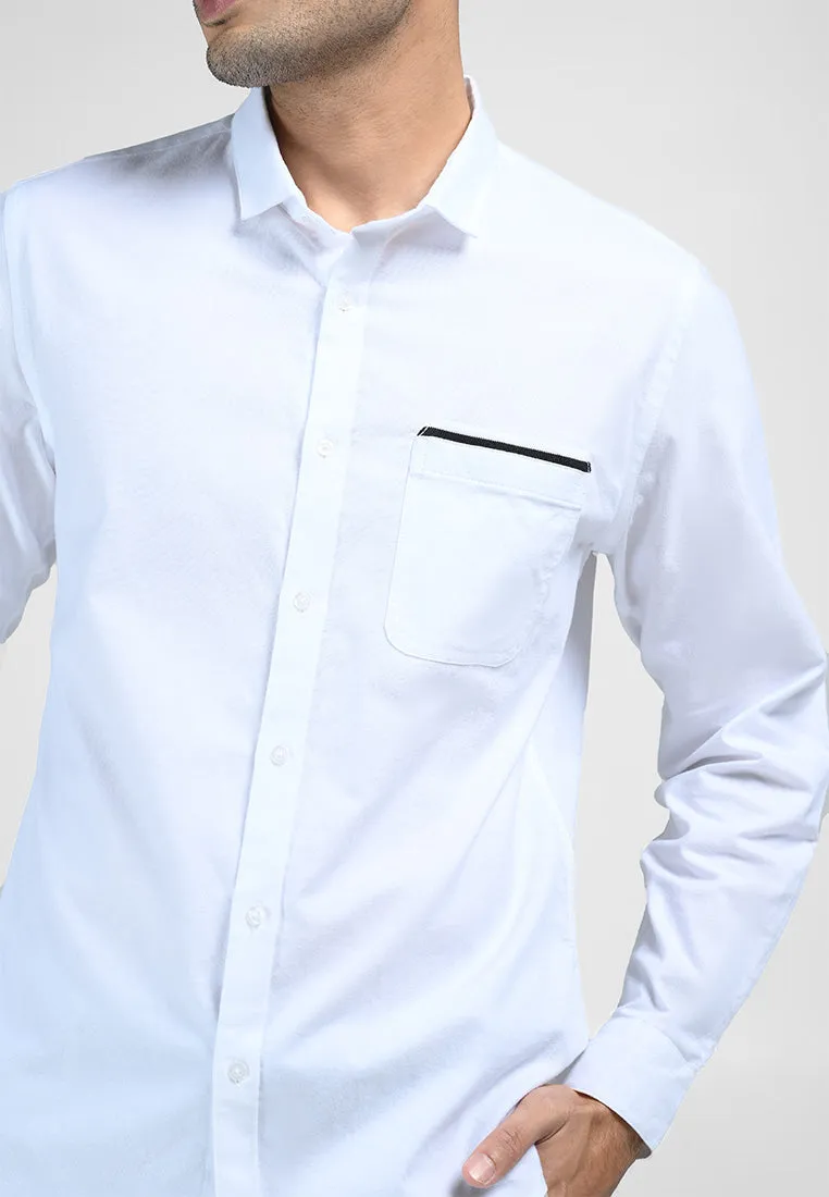 MOC Kemeja Lengan Panjang MANNOR-WHITE