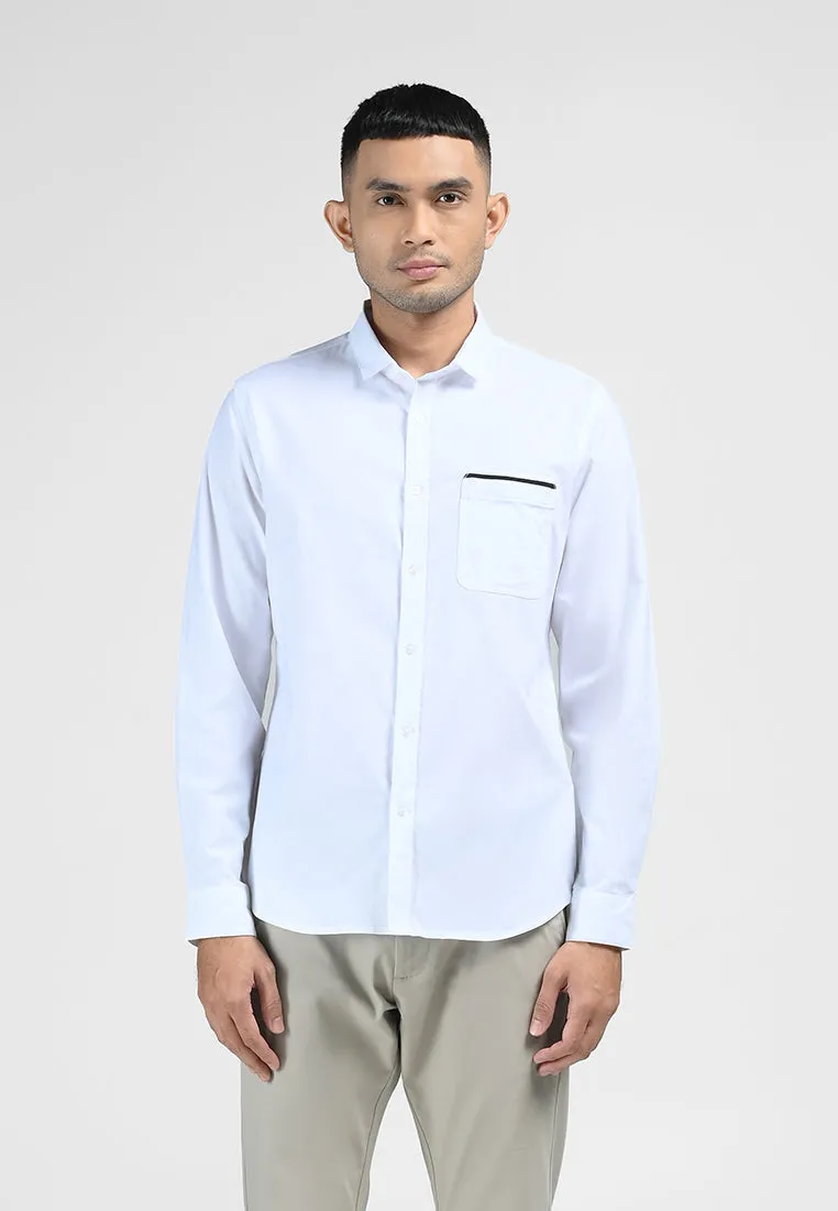 MOC Kemeja Lengan Panjang MANNOR-WHITE