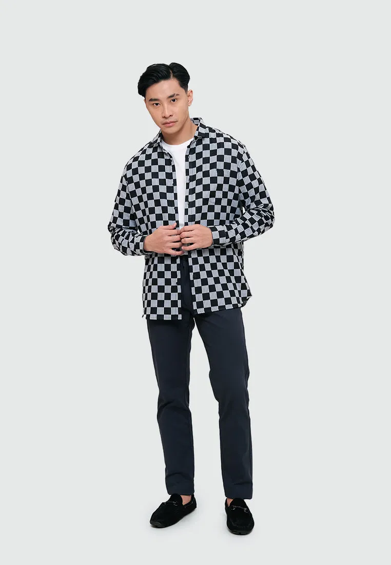 MOC Kemeja Lengan Panjang Pria HEMLEET - BLUE