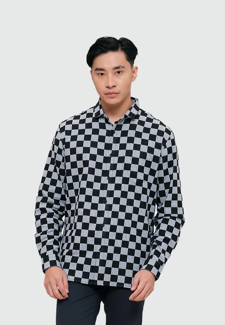 MOC Kemeja Lengan Panjang Pria HEMLEET - BLUE
