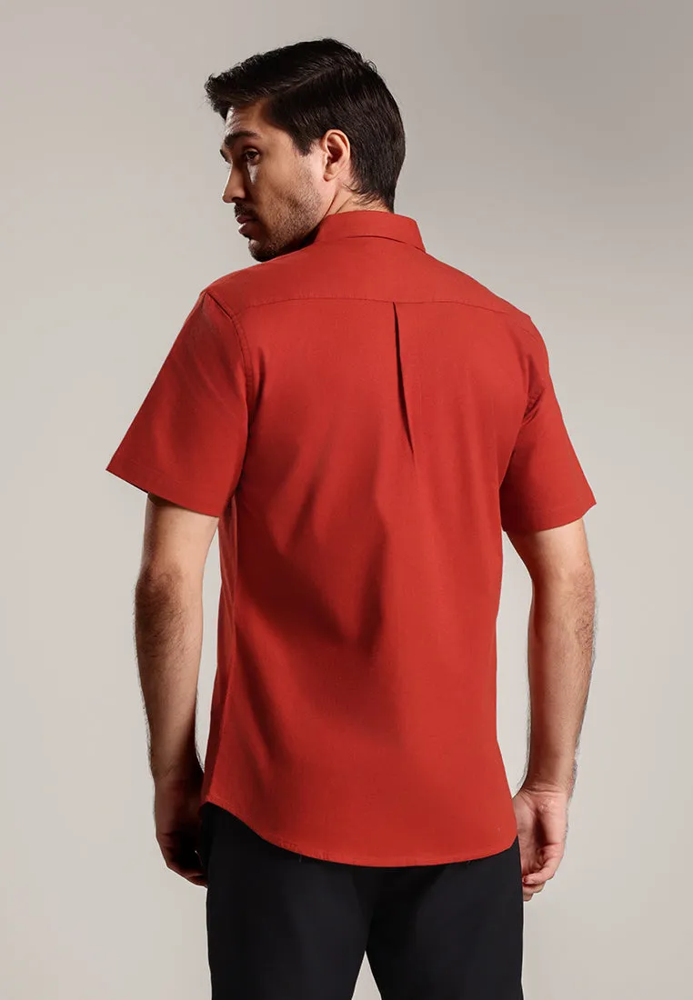 MOC - Kemeja Lengan Pendek Oxyge - Terracotta