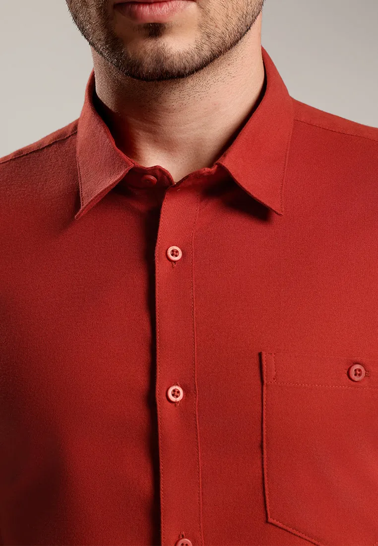 MOC - Kemeja Lengan Pendek Oxyge - Terracotta