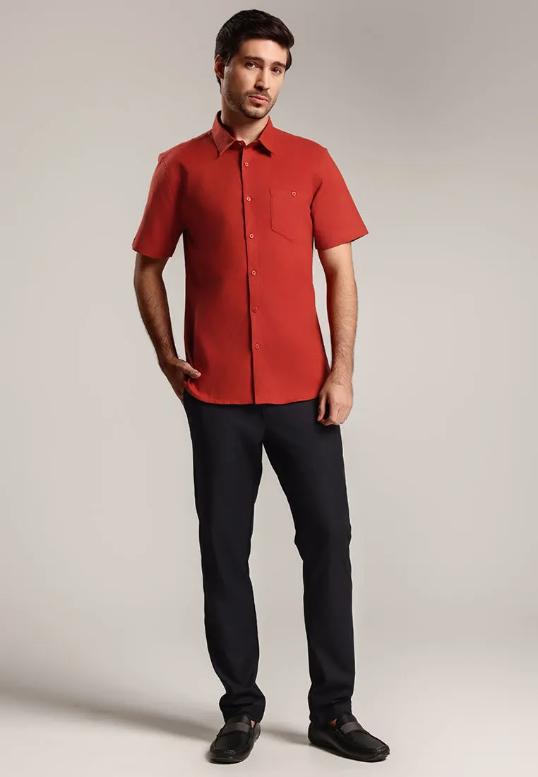 MOC - Kemeja Lengan Pendek Oxyge - Terracotta