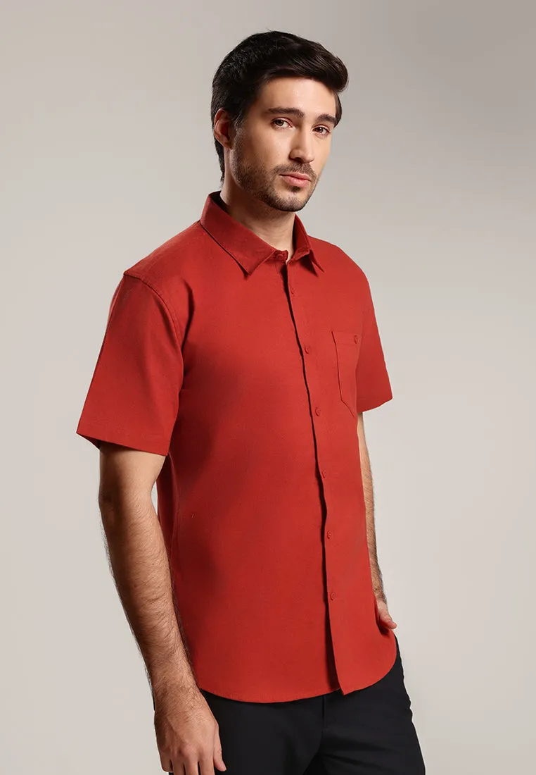 MOC - Kemeja Lengan Pendek Oxyge - Terracotta