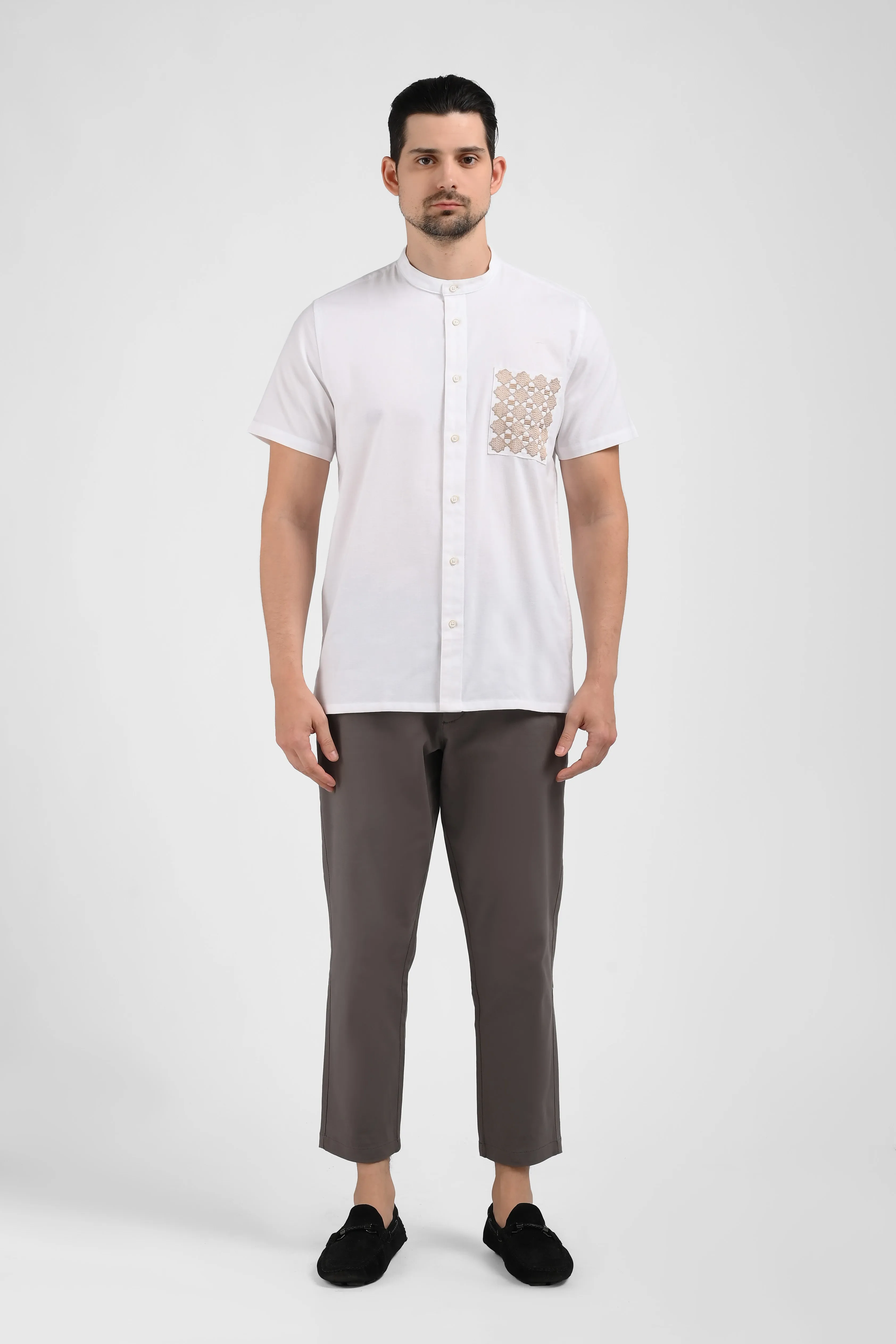 MOC Kemeja Lengan Pendek Pria HUBERTO-BEIGE