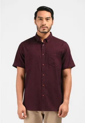 MOC Kemeja Lengan Pendek Pria MALVOY-MAROON