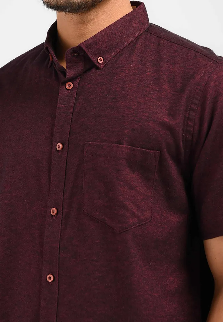 MOC Kemeja Lengan Pendek Pria MALVOY-MAROON