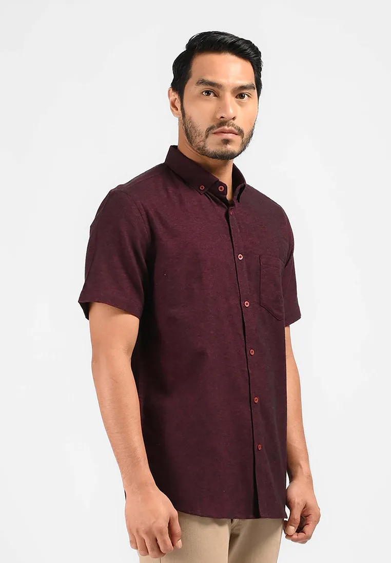 MOC Kemeja Lengan Pendek Pria MALVOY-MAROON