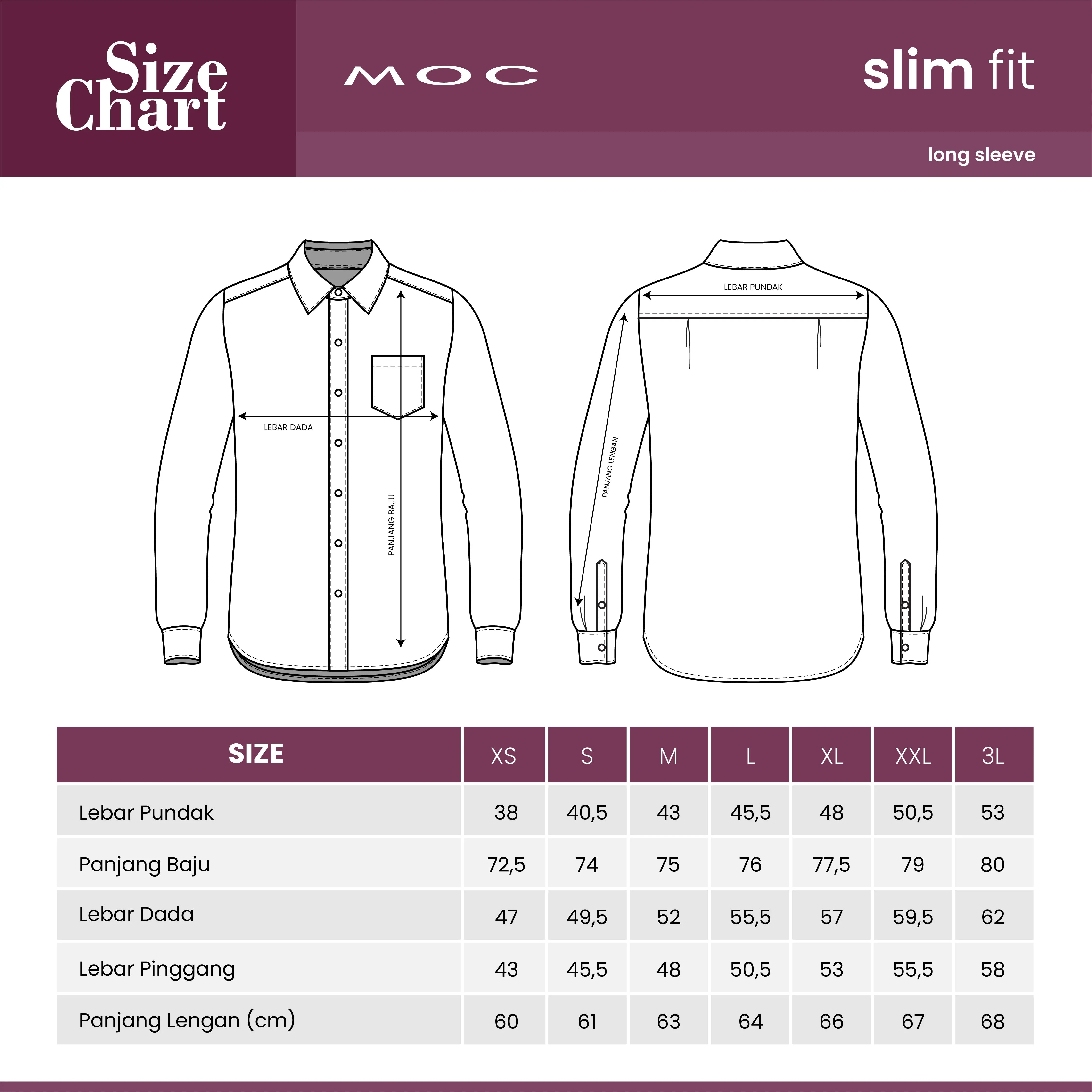 MOC - Kemeja Polos Pria Lengan Panjang Kingwell - White