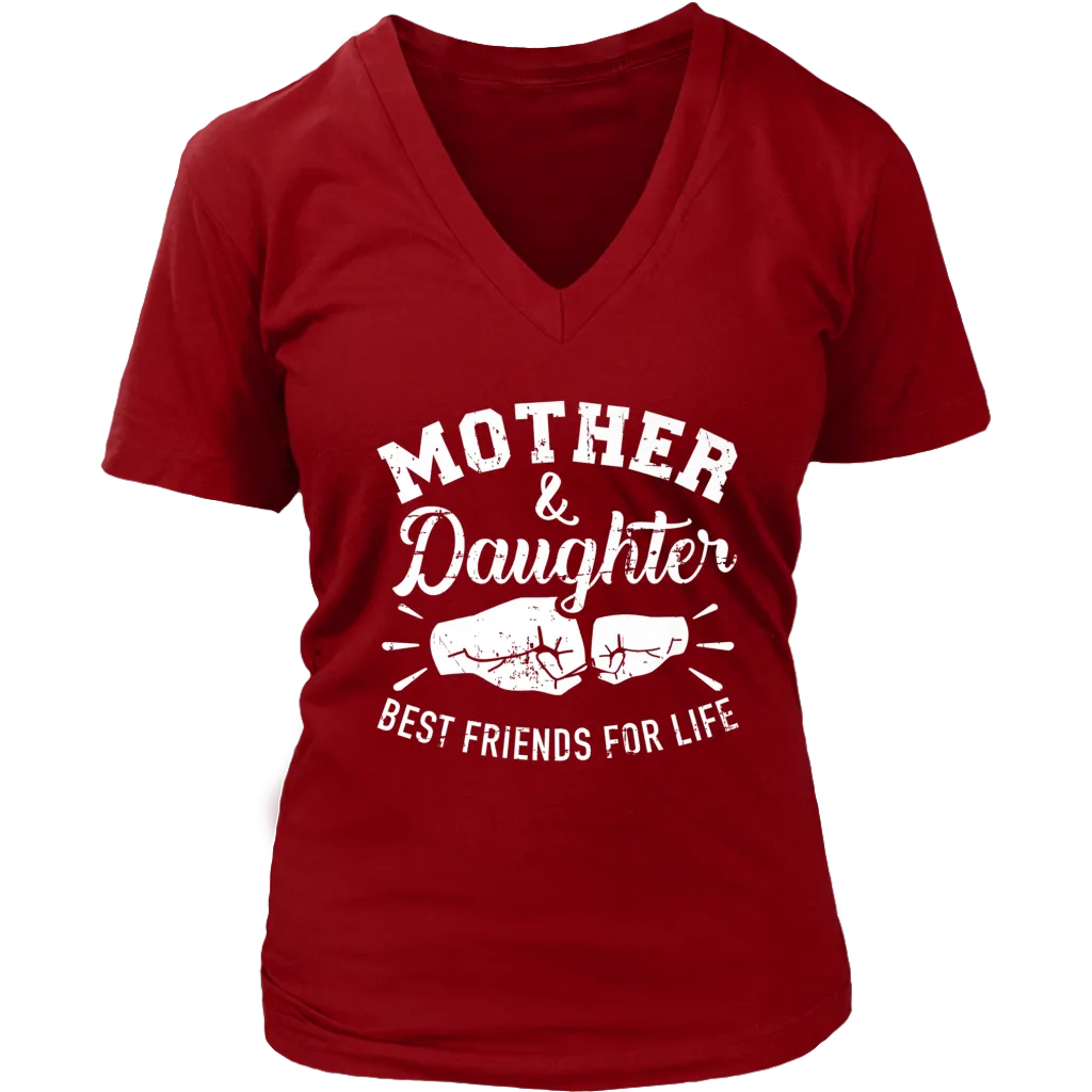 Mother & Daughter | Best Friends | Gifts for Her | Gifts for Mother's Day | V-Neck T-Shirt | #Momlife