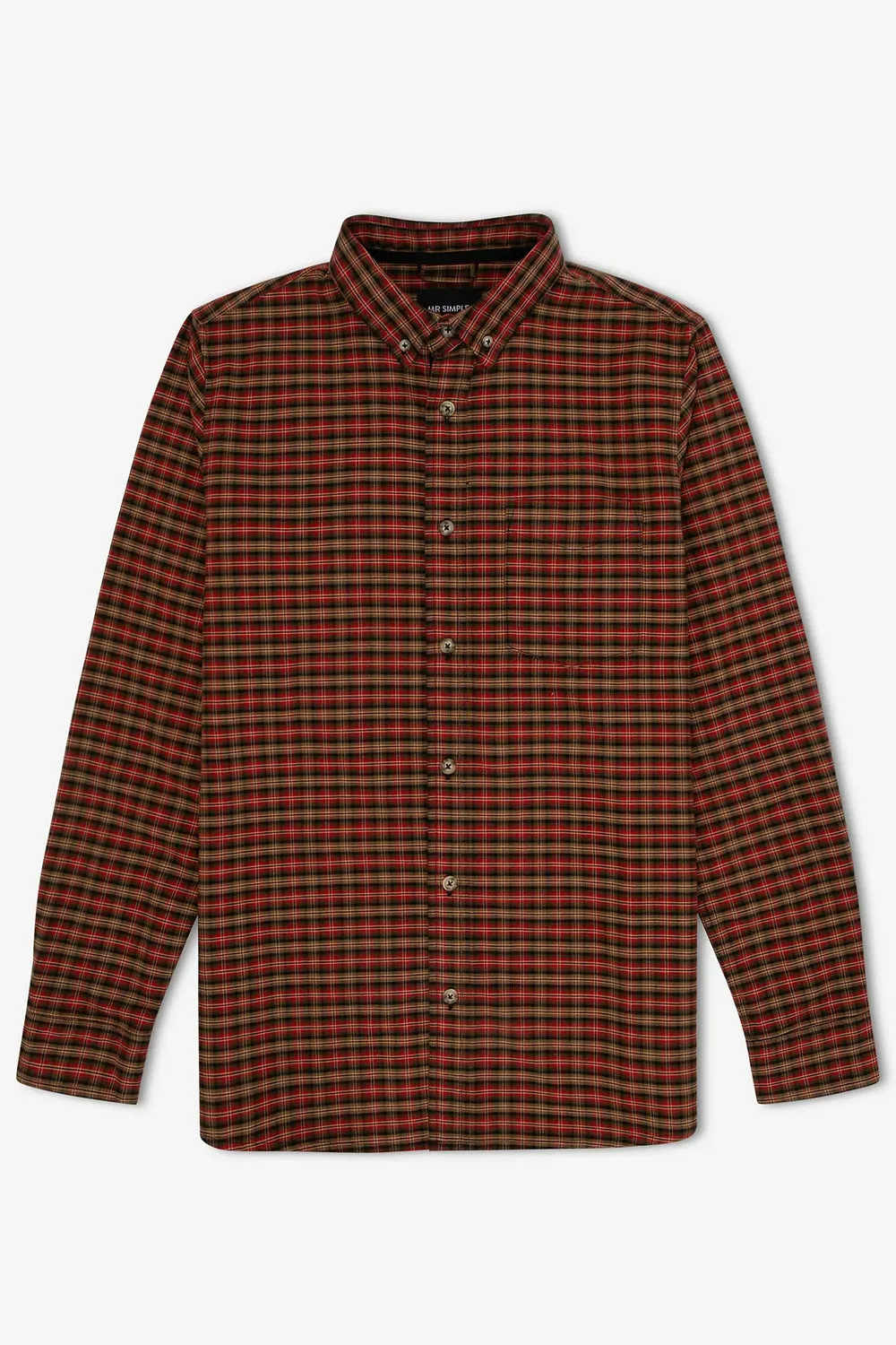 MR SIMPLE OXFORD L/S PLAID SHIRT