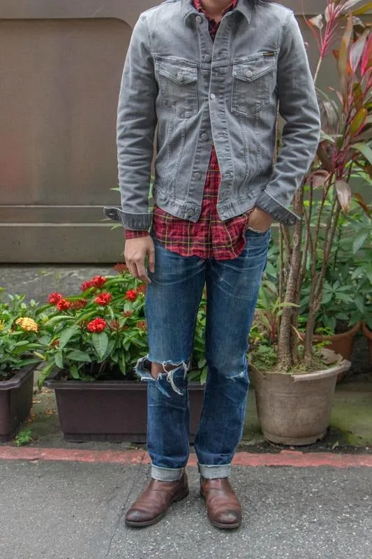 【Naked and Famous】Easy Shirt -Folk Flannel / 魚骨紋透氣襯衫