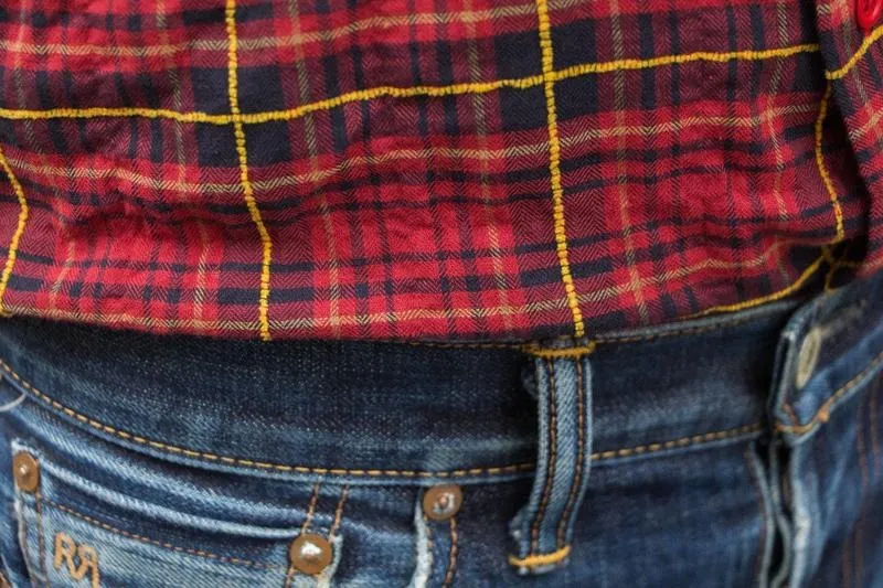 【Naked and Famous】Easy Shirt -Folk Flannel / 魚骨紋透氣襯衫