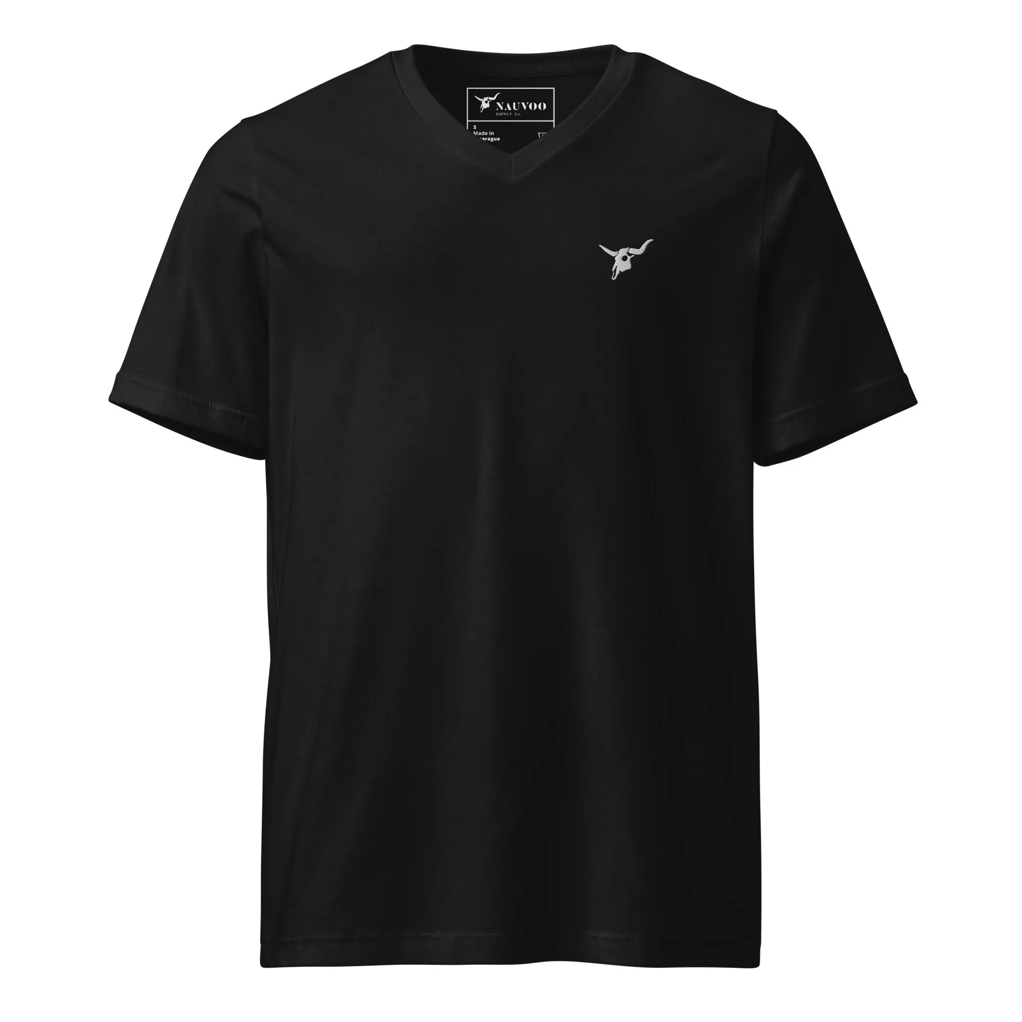 Nauvoo Supply Co. Ox Skull V-Neck Tee
