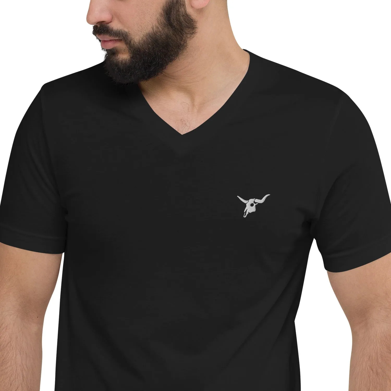 Nauvoo Supply Co. Ox Skull V-Neck Tee