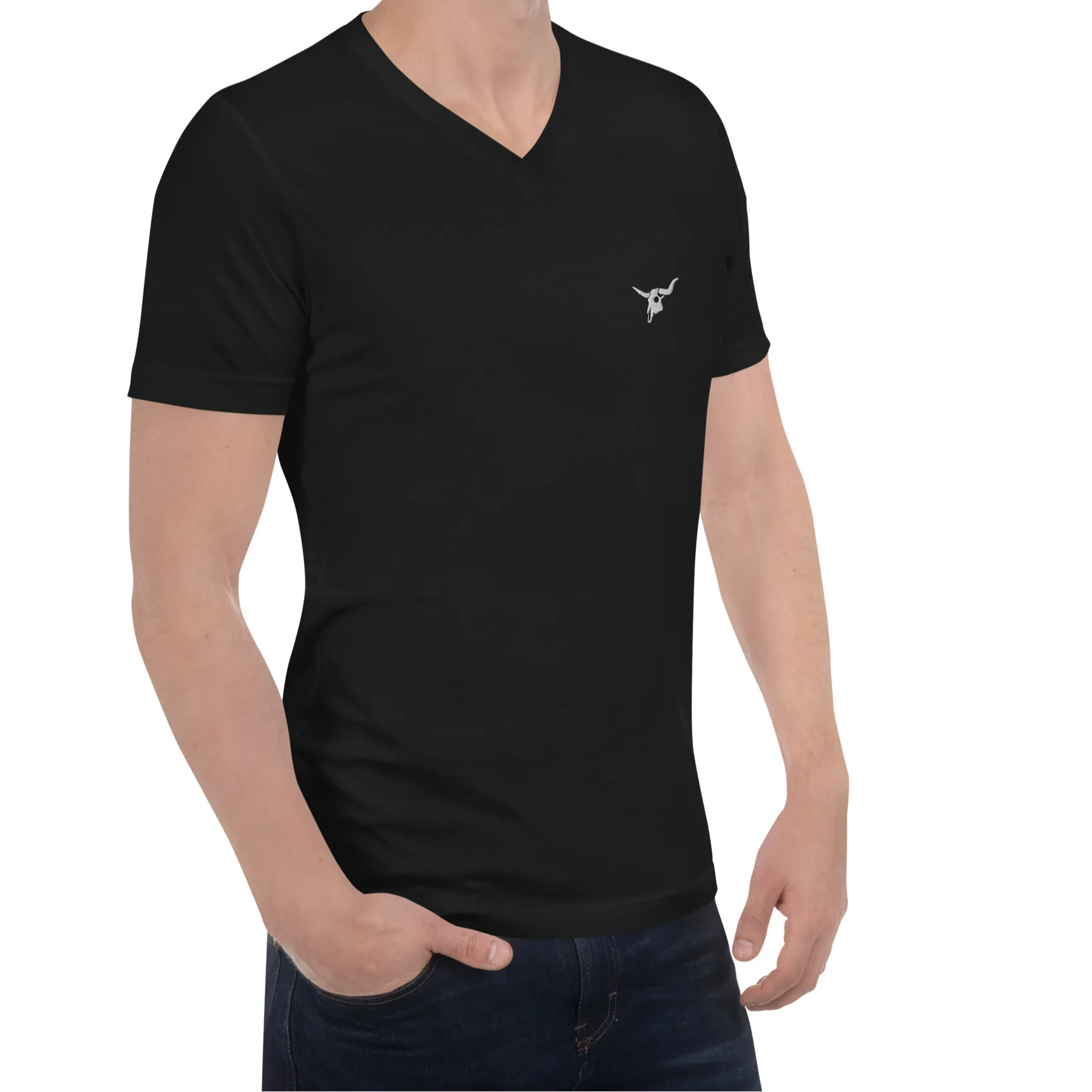 Nauvoo Supply Co. Ox Skull V-Neck Tee